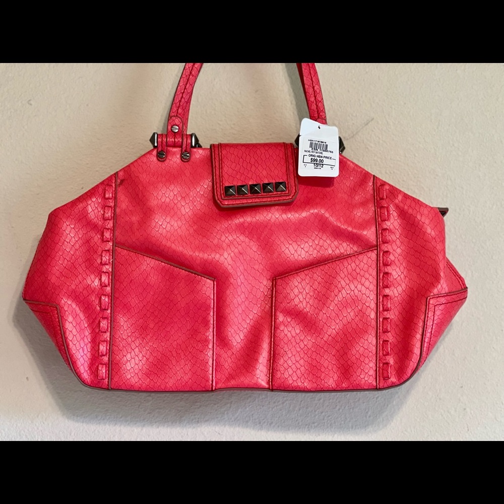 NWT Rachel Roy Miami style bright peach pink handbag